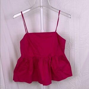 Express poplin peplum babydoll camo pink size small NWT